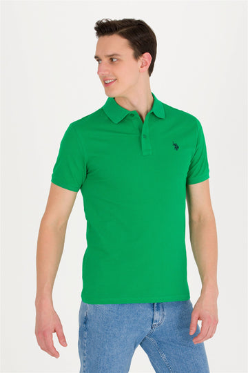 USPA Polo Shirt Men Green Apple VR020 USPOM209 Single Color Horse US Polo Assn.